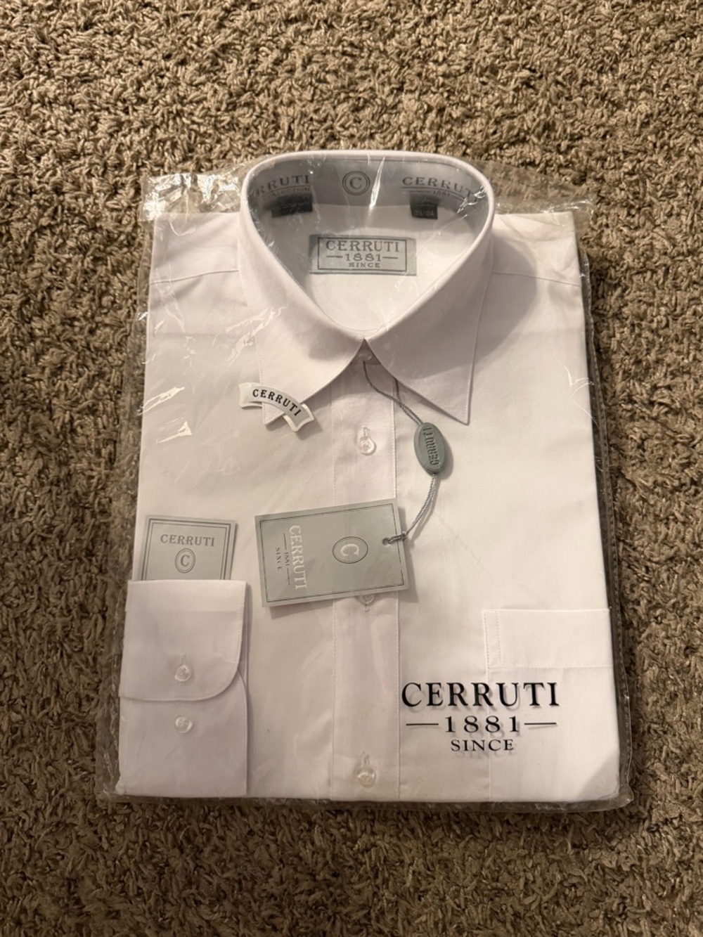 Cerruti 1881 Men's White Button-Down Dress Shirt